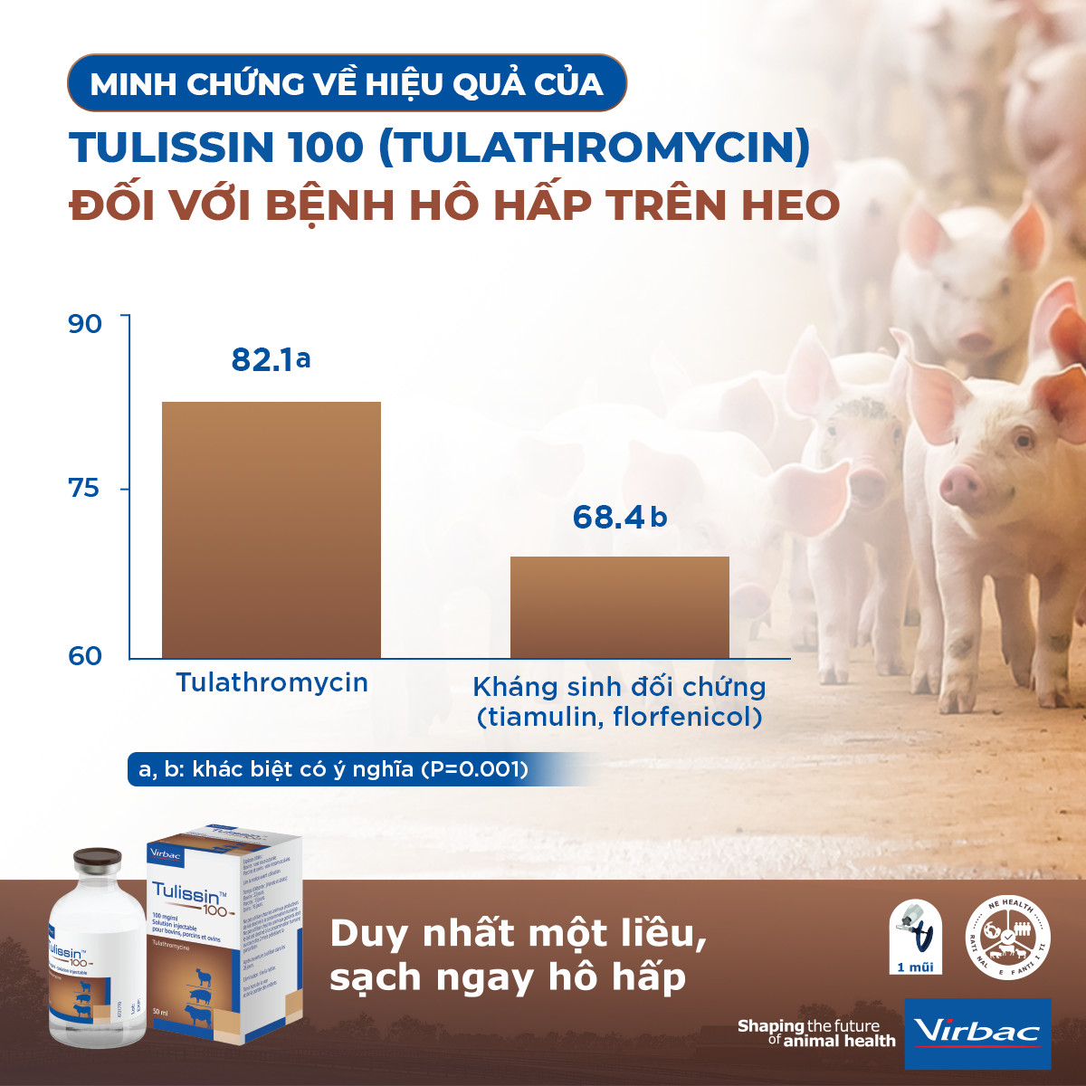 MINH CHỨNG VỀ HIỆU QUẢ CỦA TULATHROMYCIN ĐỐI VỚI CÁC BỆNH HÔ HẤP Ở LỢN
